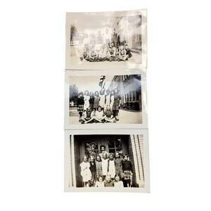 Vtg Lot of 3 Class Photos Original Monochrome Photography Found Snapshot